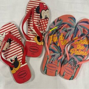 TWO pair of Havaianas